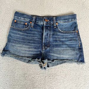 Madewell The Dad Jean Short Womens 26 Cotton Raw Hem Cut Offs